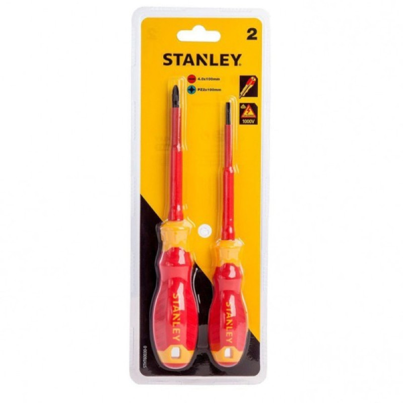 Набор отверток электрика Stanley STHT60030-0 FatMax PZ2 SL4 VDE1000V с изолированным жалом (2шт)