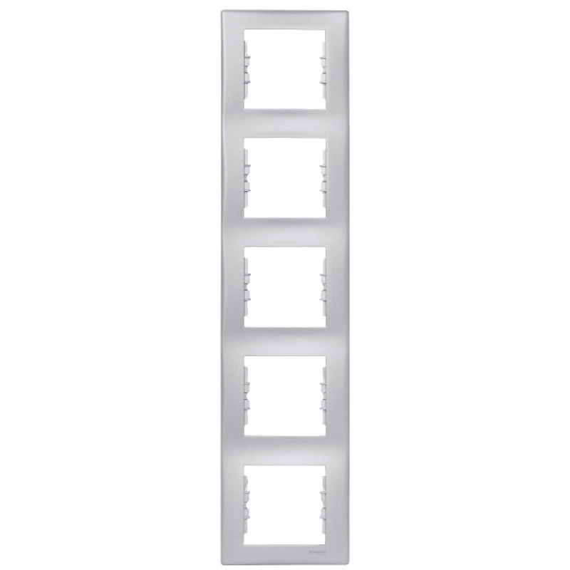 Пятиместная вертикальная рамка Schneider Electric Sedna SDN5801560 (алюминий)