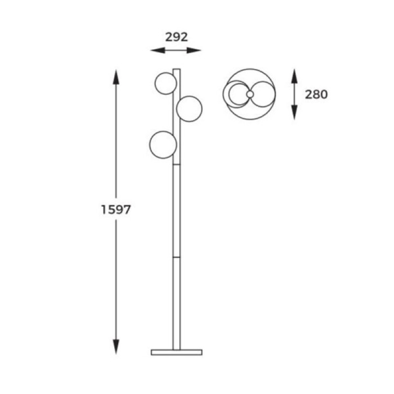 Торшер Zuma Line F0574-03N-V6AA Fores G9 3x33W IP20 золотий (5907925003848)