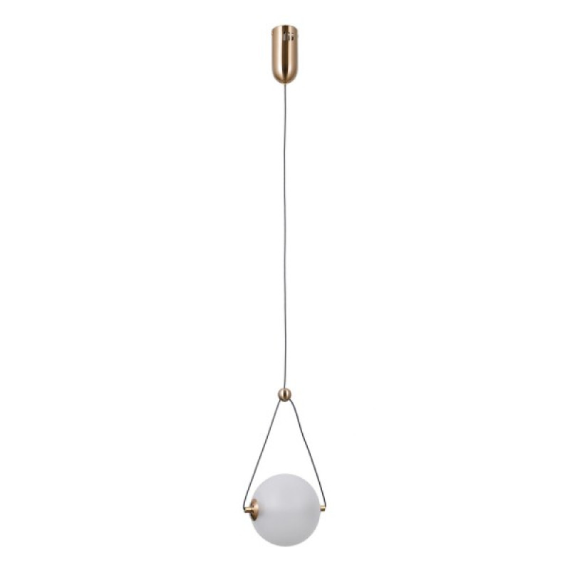 Підвісний світильник, люстра Italux PND-34361-S-HBR-OPAL Rastia LED 1x6W 3000K 650Lm IP20 золотий