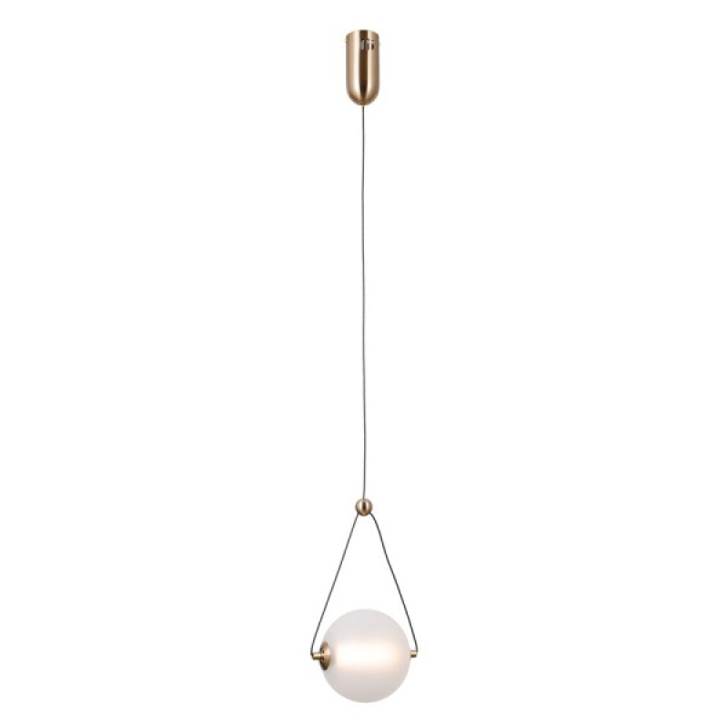 Підвісний світильник, люстра Italux PND-34361-S-HBR-OPAL Rastia LED 1x6W 3000K 650Lm IP20 золотий