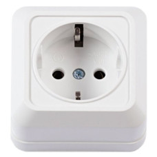 Розетка TNSy Leon с заземлением IP20 белая (TNSy5000061)