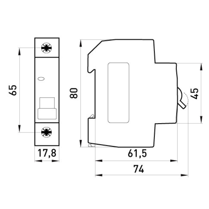 Модульный автоматический выключатель E.Next e.mcb.stand.45.1.C1 1р 1А C (s002001)