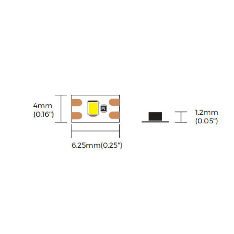 LED лента COLORS 160-2216-24V-IP20 9.6W 1285Lm 4000K 5м (C6160-24V-4mm-NW)