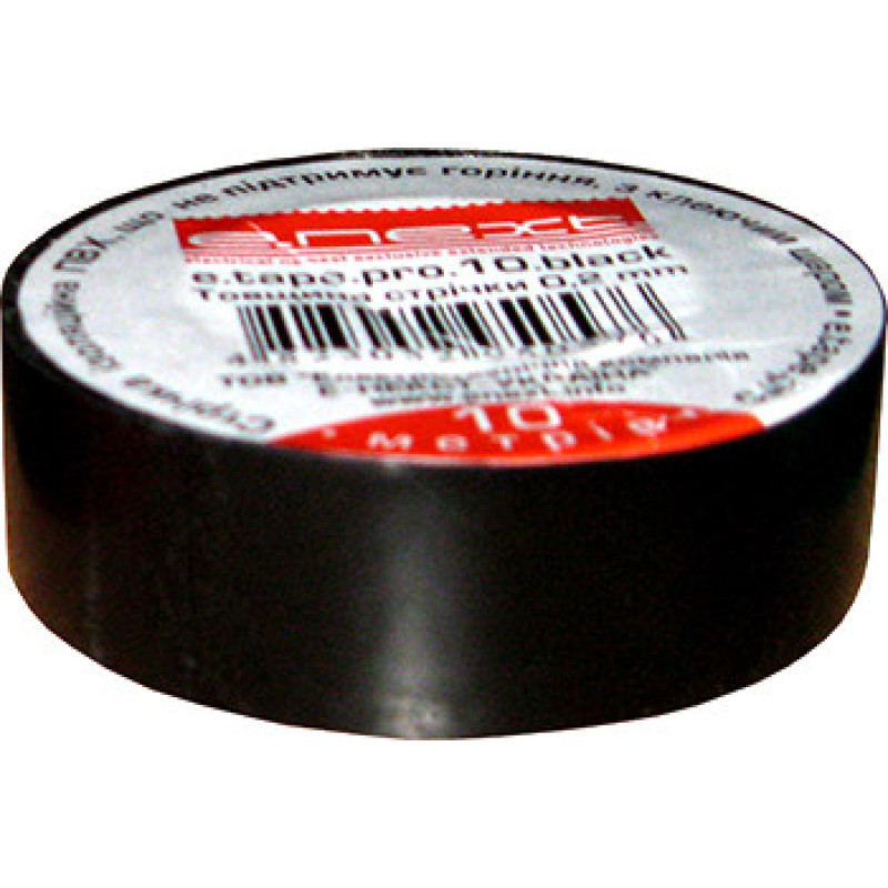 Самоугасающая изолента E.Next e.tape.pro.10.black 10м черная (p0450006)
