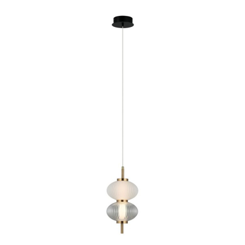Підвісний світильник, люстра Italux PND-84938-2-BK Testa LED 2x8W 3000K 500Lm IP20 золотий