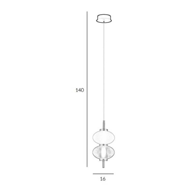 Підвісний світильник, люстра Italux PND-84938-2-BK Testa LED 2x8W 3000K 500Lm IP20 золотий