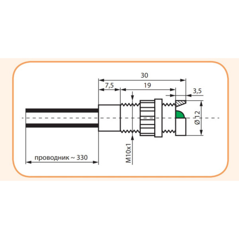 Сигнальная лампа ETI 004770804 LS 5 G 230 5мм 230V AC (зеленая)