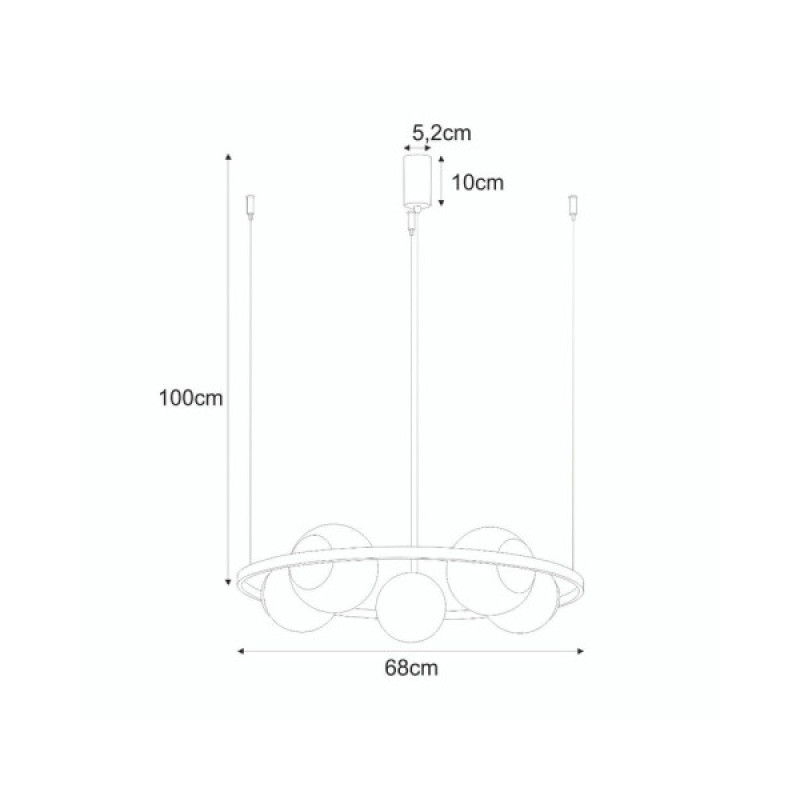 Люстра Zuma Line 5011 Orbit E27 5x40W IP20 Чорна