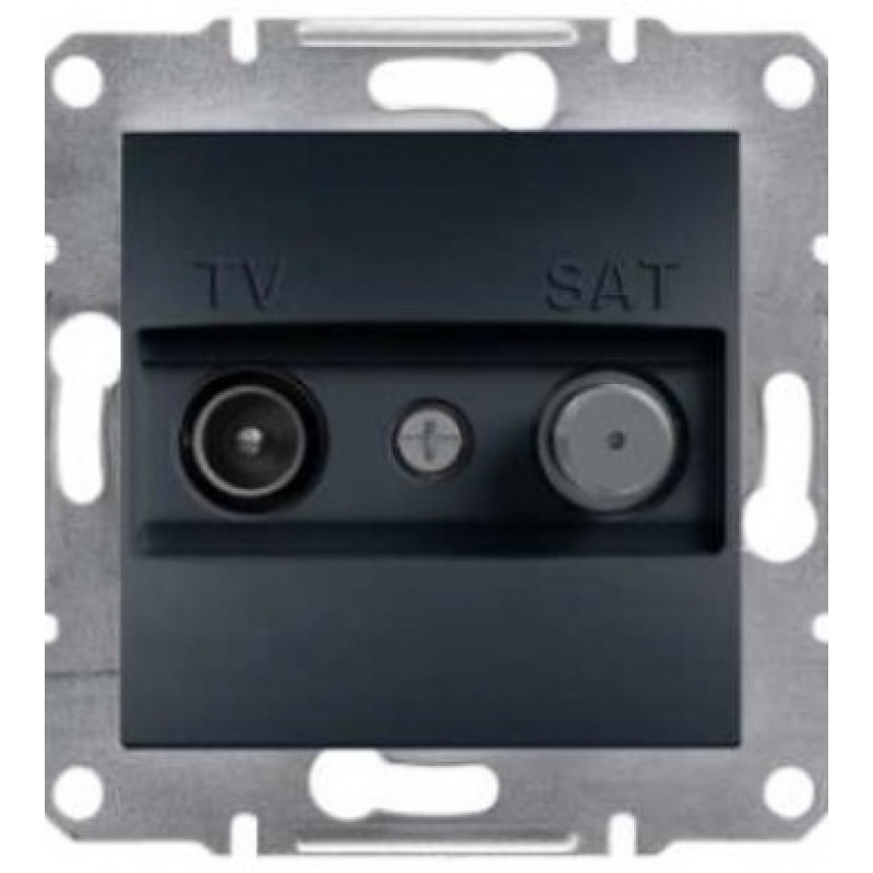 Розетка TV-SAT индивид.1dB без рамки антрацит Asfora, EPH3400471