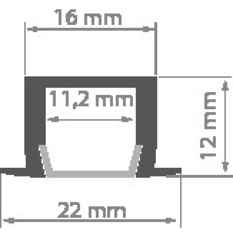 LED-профіль KLUS PDS-4-K, 1 метр