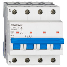 Автоматический выключатель Schrack AM617820 6кА 20А 3P+N х-ка C