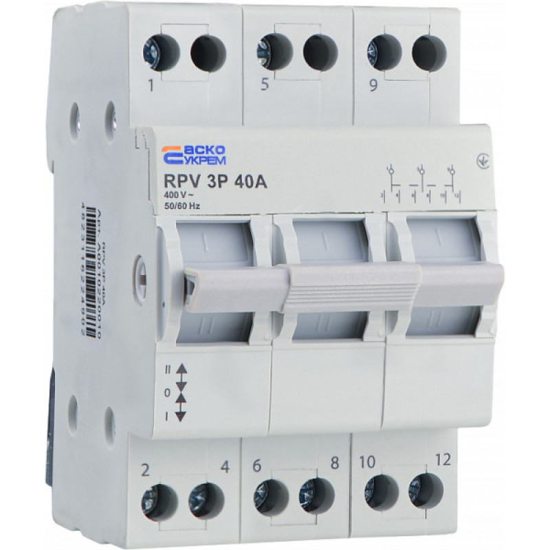 Вимикач-роз`єднувач Аско-Укрем (І-0-ІІ) RPV 3P 40A (A0010220010)