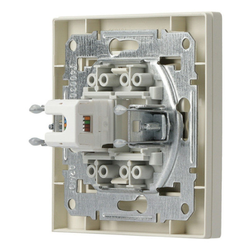 Розетка компьютерная одинарная RJ45 кат.5е UTP кремовая Asfora, EPH4300123