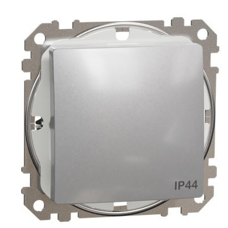 Одноклавишный переключатель Schneider Electric Sedna Design & Elements с крышкой IP44 алюминий SDD213106