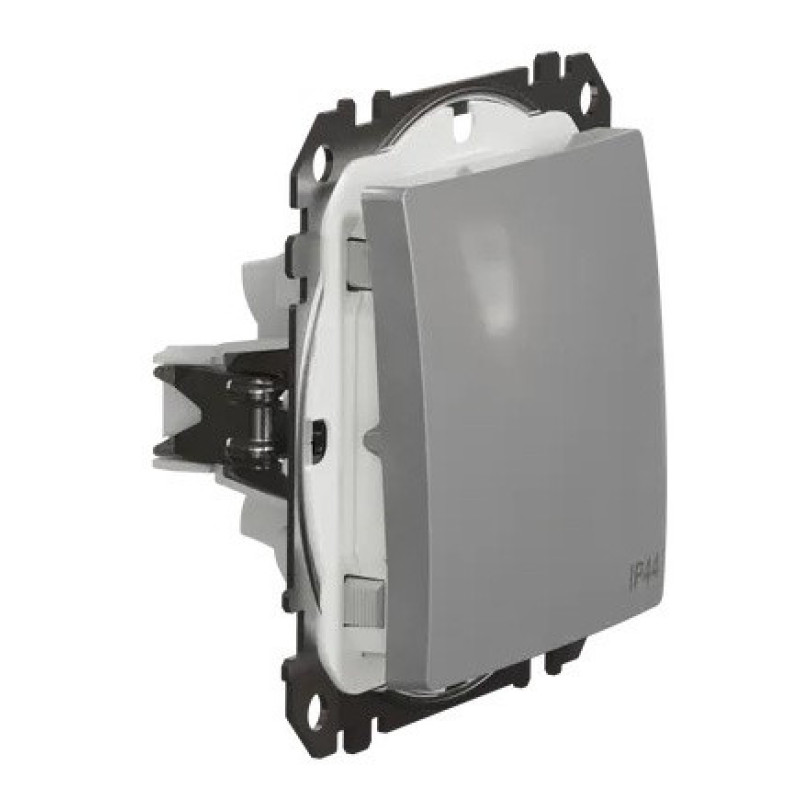 Одноклавишный переключатель Schneider Electric Sedna Design & Elements с крышкой IP44 алюминий SDD213106