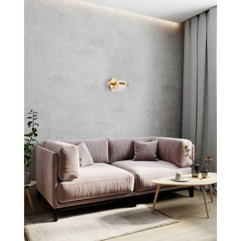 Бра, настенный светильник Italux WL-77362-9W-GD Tiara LED 1x9W 3000K 1047Lm IP20 золотой