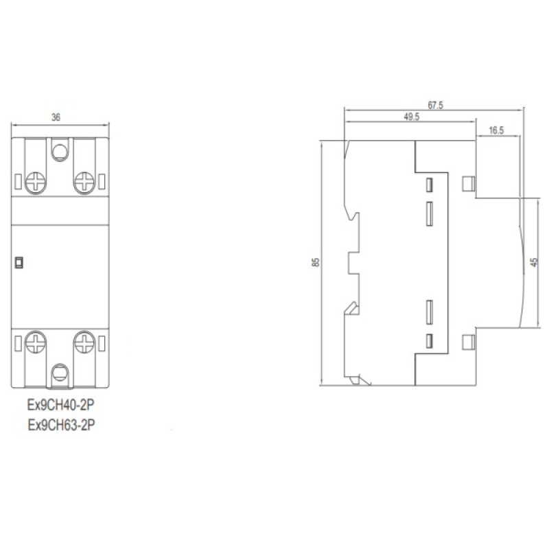Модульный контактор NOARK Ex9CH63 20 220В 63А 2NO (102423)