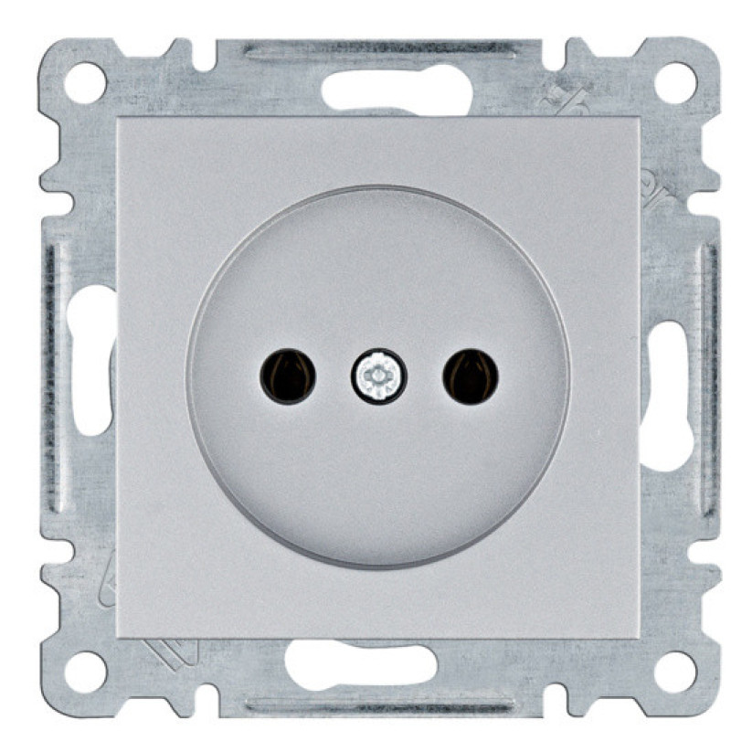 Розетка Hager WL1012 Lumina 16А/230В без з/к (серебристая)