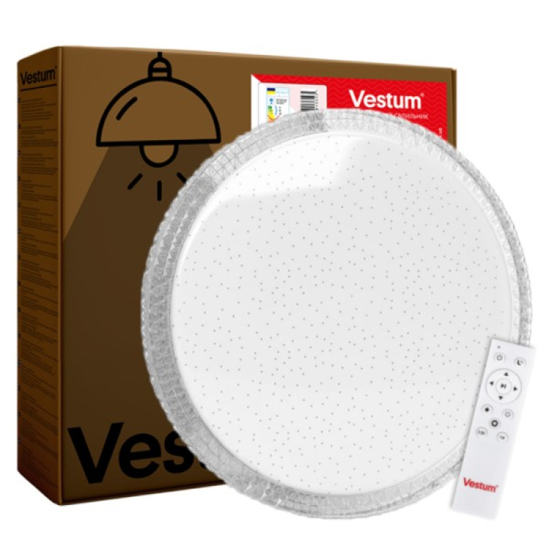 Стельовий світильник Vestum CRYSTAL зоряне небо 80Вт 490x65мм 3000К-6500К