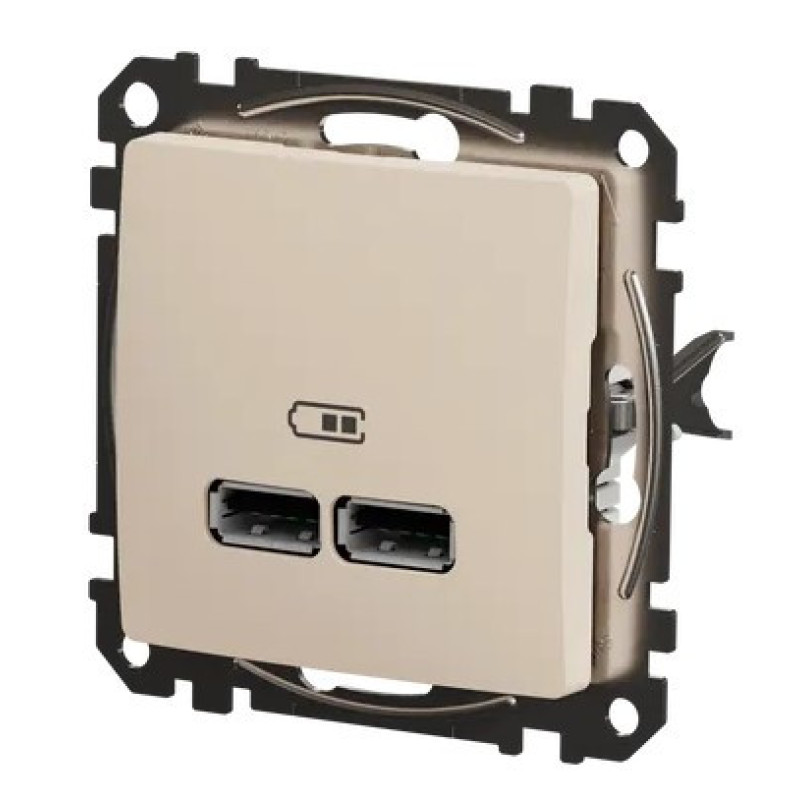 USB розетка Schneider Electric Sedna Design & Elements A+A 2,1A бежевая SDD112401