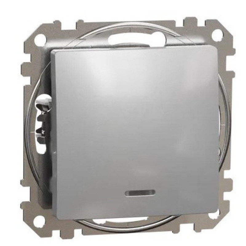 Переключатель Schneider Electric Sedna Design & Elements с подсветкой алюминий SDD113106L