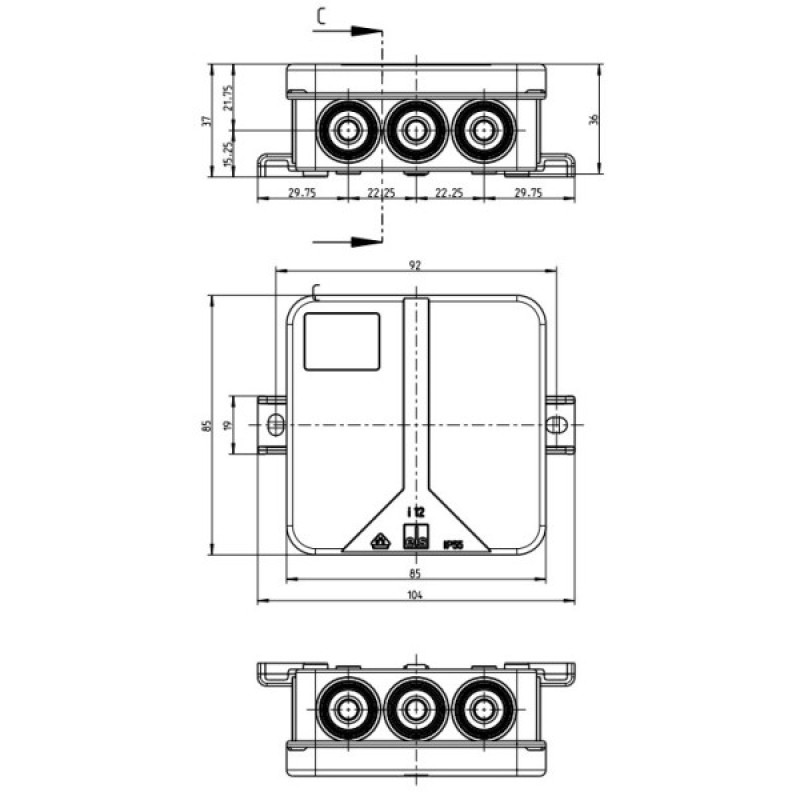 Зовнішня коробка для розпаювання Spelsberg i12-L/gr (sp33251201) IP55