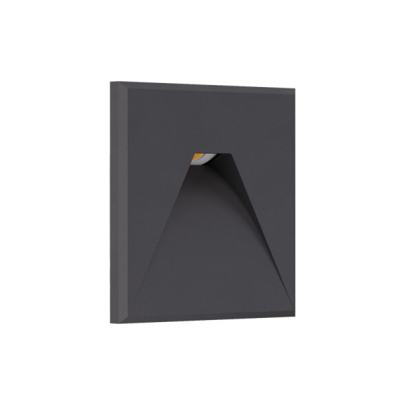 Светильник для подсветки лестницы/коридора Kloodi KDSL-RIKI SQ85X85 3W 3K 38D DG LED 210Lm IP44 антрацит