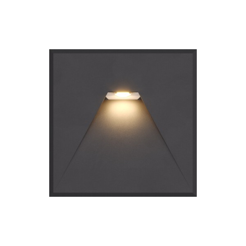 Светильник для подсветки лестницы/коридора Kloodi KDSL-RIKI SQ85X85 3W 3K 38D DG LED 210Lm IP44 антрацит