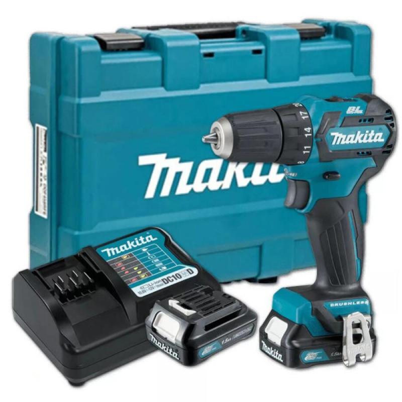 Аккумуляторная дрель-шуруповерт Makita DF332DWYE CXT 1,5Ач с 2 аккумуляторами DC10WD