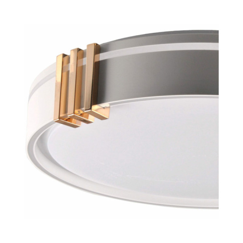 Люстра із пультом світлодіодна, стельовий світильник Goldlux 328854 Arletta 50 Led 1x48W 3000K-6000K 8000Lm IP44 Сірий