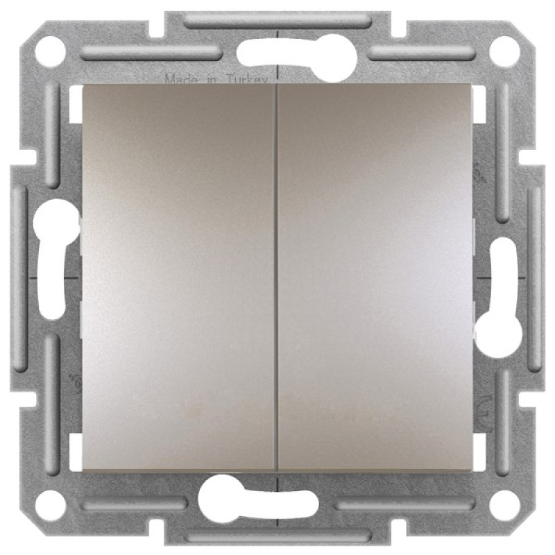 Двухклавишный кнопочный выключатель Schneider Electric Asfora EPH1100169 (бронза)