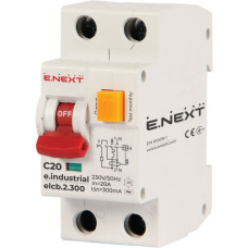 Выключатель дифференциального тока E.Next e.industrial.elcb.2.C20.300 1Р+N 20А С 300мА (i0230010)