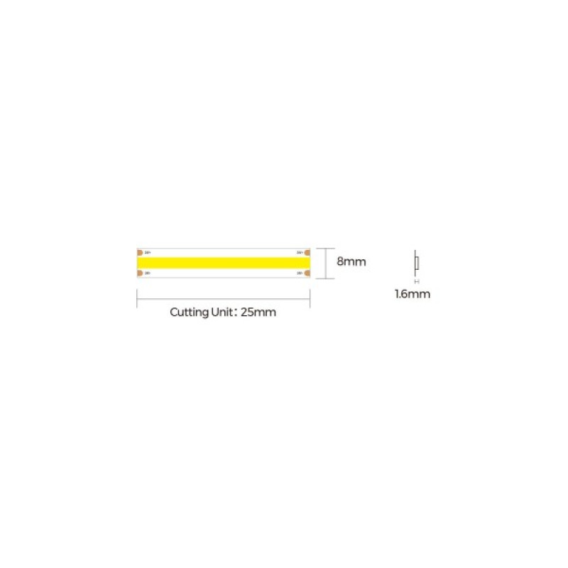 LED лента COLORS COB-24V-IP65 NANO 8W 627Lm 3000K 5м (DF6-24V-8mm-IP65NA-WW)