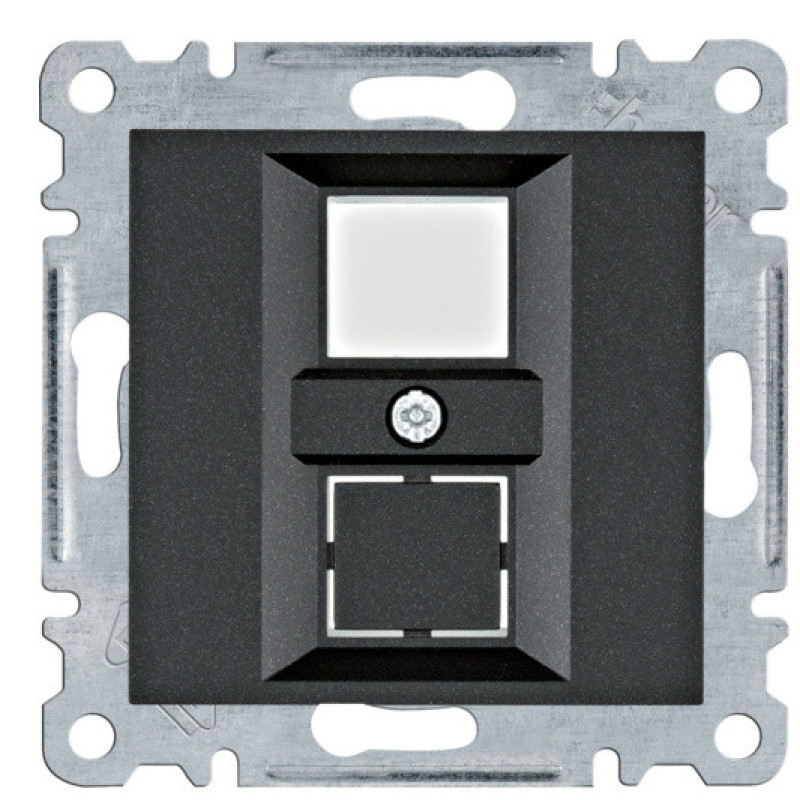 Подвійна панель Hager WL2323 Lumina для RJ12/RJ45 (чорна)