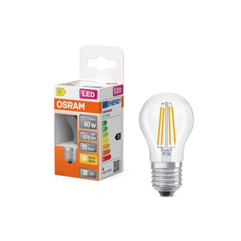 Світлодіодна лампочка Osram 4099854467790 LED Star Classic E27 1x3.4W 2700K 470Lm IP20
