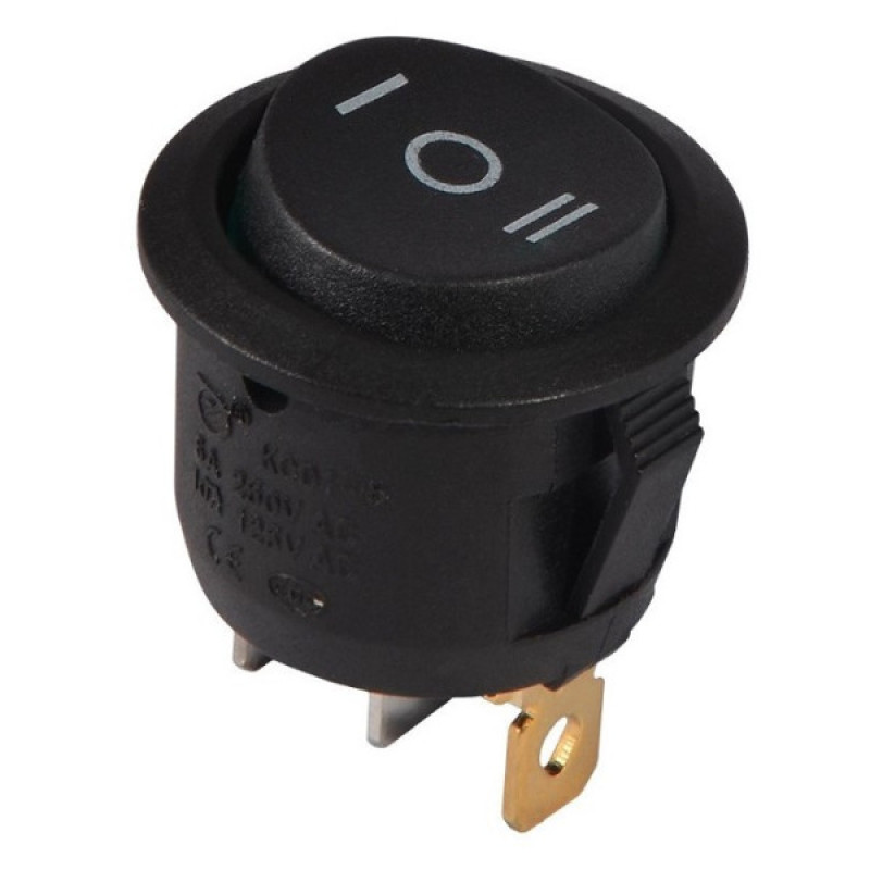 Перекидной переключатель TNSy KCD1-5-103 B/B круглый черный (TNSy5500725)