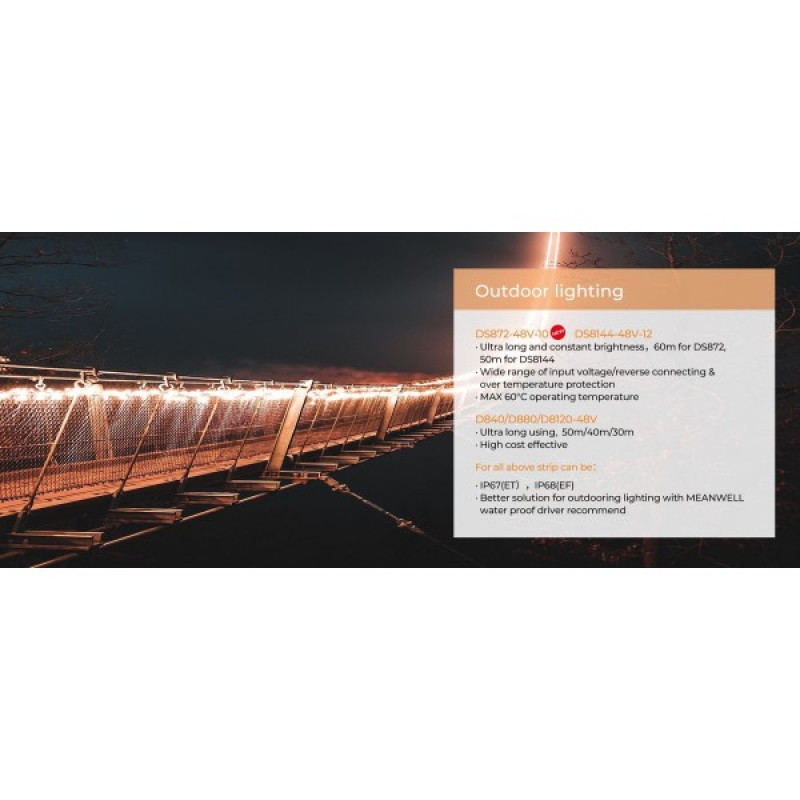 LED лента COLORS 144-2835-48V-IP20 5.4W 580Lm 4000K 5м (DS8144-48V-12mm)