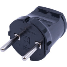 Электрическая вилка E.Next e.plug.002.10 10А без заземления черная (s9100045)