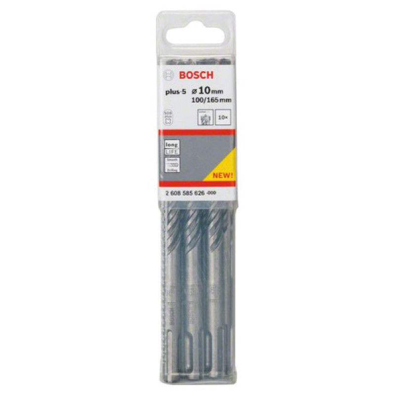 Бури Bosch 2608585626 SDS-Plus-5 10x100x165мм (10шт)