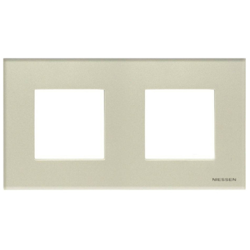 Двухместная рамка ABB Zenit N2272 CP стекло (жемчуг)