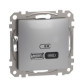 Розетка USB Schneider Electric Sedna Design & Elements A+C 3A 45Вт алюміній SDD113404
