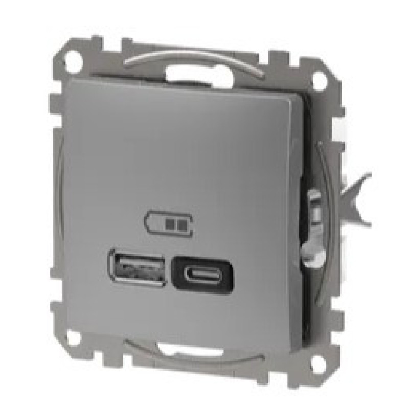 Розетка USB Schneider Electric Sedna Design & Elements A+C 3A 45Вт алюміній SDD113404