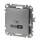 Розетка USB Schneider Electric Sedna Design & Elements A+C 3A 45Вт алюміній SDD113404