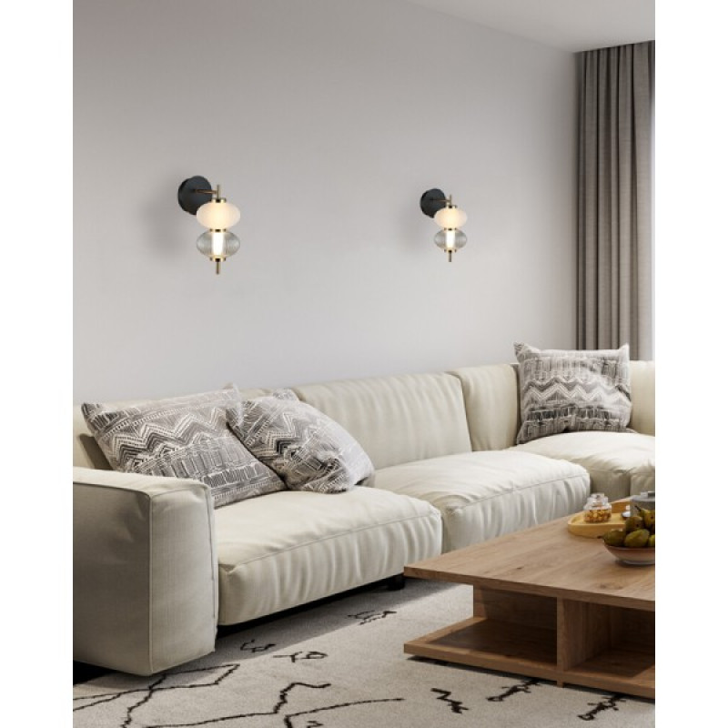 Бра, настінний світильник Italux WL-84938-2-BK Testa LED 2x8W 3000K 480Lm IP20 чорний