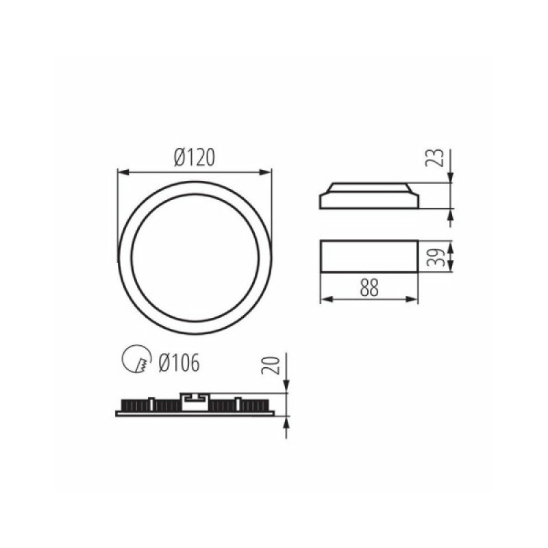 Точковий світильник Kanlux 33562 Rounda LED 1x6W 3000K 270Lm IP44