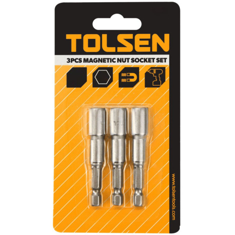 Магнітні головки Tolsen (77841) 6мм 1/4" х65мм (3шт)