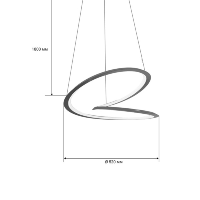Люстра MJ-Light MJ12026 Helix LED 1x30W 4000K 2400Lm IP20 чорна