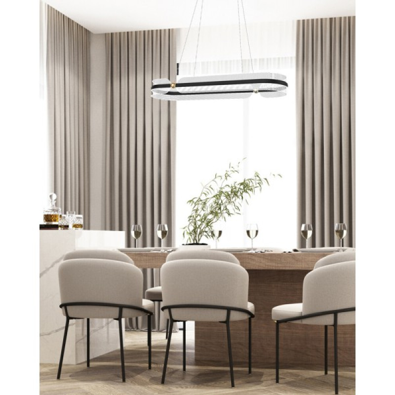 Підвісний світильник, люстра Italux PND-63728-56W-3K-BK-GD Sopla LED 1x56W 3000K 3900Lm IP20 чорний