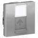 Одинарна комп'ютерна розетка Schneider Electric NU341130 RJ45 cat.5e UTP з полем для напису 2М (алюміній)